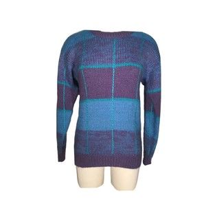 E.Z. Spirit Womens Purple Sweater Pullover Long Sleeve Medium Acrylic Knit
